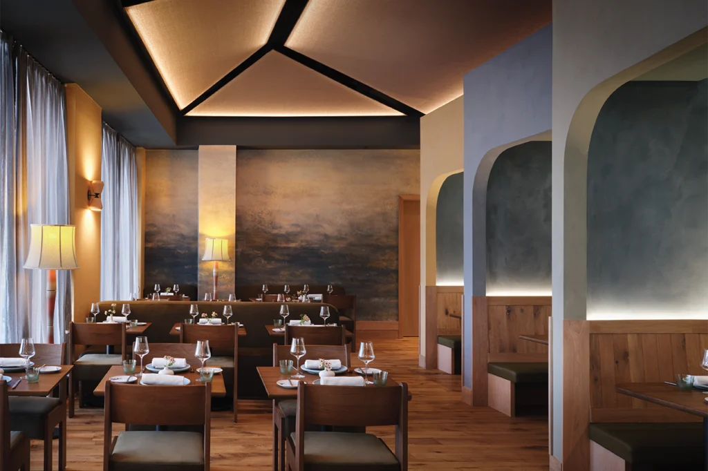 Dining Area Lighting, Restaurant tenant improvements at Via Aurelia in San Francisco, CA by Elson Electric