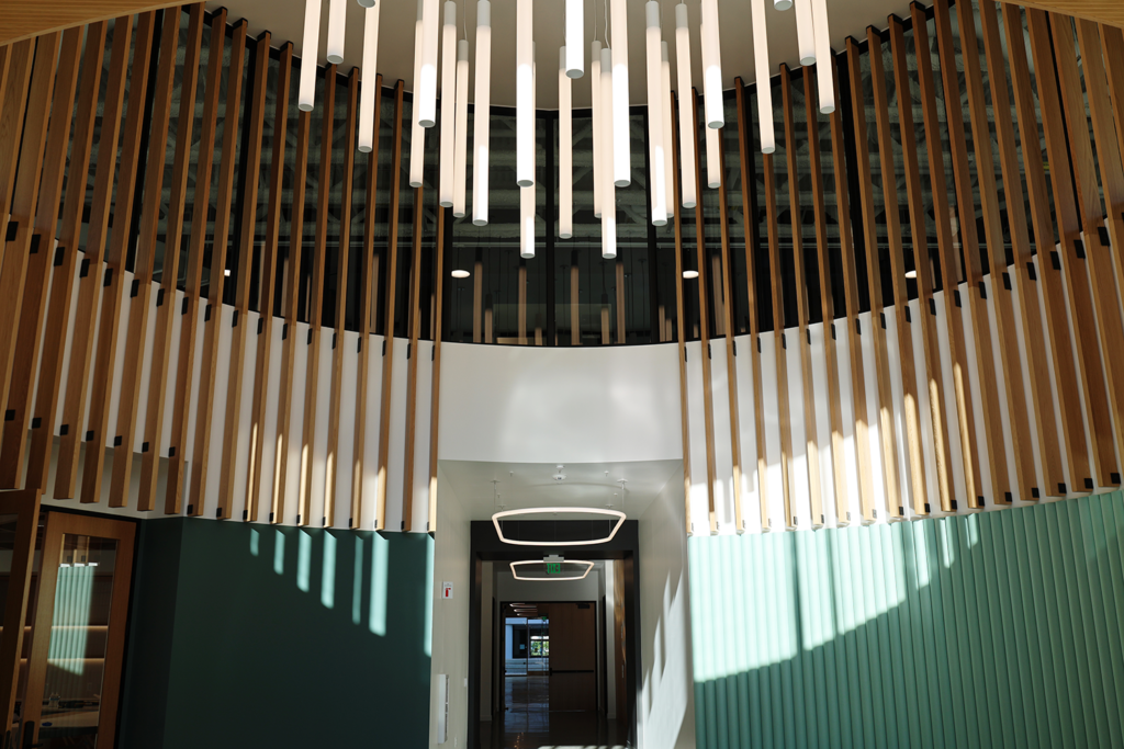 Lobby of a modern office tenant improvement in Santa Clara, CA by Elson Electric