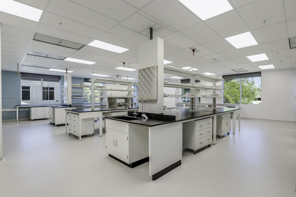 Electrical systems support this life science space in San Jose at Turn Biotechnologies, where coordinated power, lighting, and lab infrastructure come together to meet specialized performance requirements.